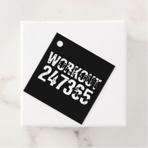 Abgelaufener und kratzter Text Workout 247365 weiß Geschenkanhänger