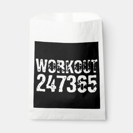 Abgelaufener und kratzter Text Workout 247365 weiß Geschenktütchen (Vorderseite)