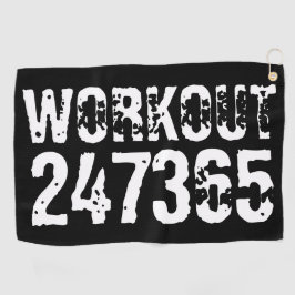 Abgelaufener und kratzter Text Workout 247365 weiß Golfhandtuch