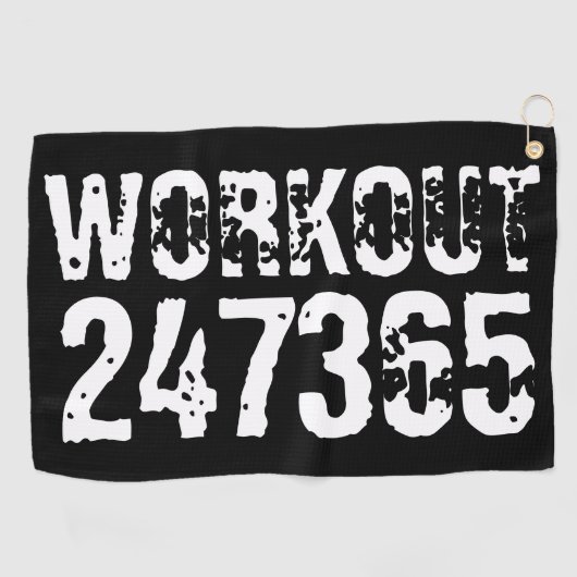 Abgelaufener und kratzter Text Workout 247365 weiß Golfhandtuch (Horizontal)