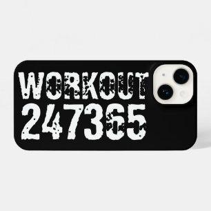 Abgelaufener und kratzter Text Workout 247365 weiß iPhone 14 Hülle