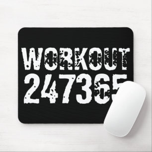 Abgelaufener und kratzter Text Workout 247365 weiß Mousepad