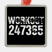Abgelaufener und kratzter Text Workout 247365 weiß Ornament Aus Metall (Vorne)