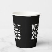 Abgelaufener und kratzter Text Workout 247365 weiß Pappbecher (Rechts)