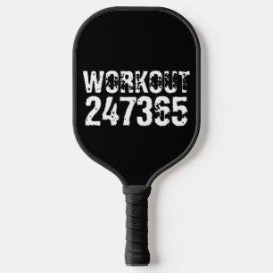 Abgelaufener und kratzter Text Workout 247365 weiß Pickleball Schläger