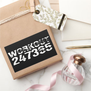 Abgelaufener und kratzter Text Workout 247365 weiß Rechteckiger Aufkleber