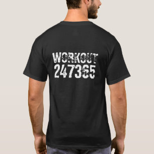 Abgelaufener und kratzter Text Workout 247365 weiß T-Shirt
