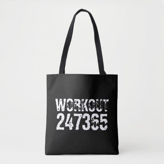 Abgelaufener und kratzter Text Workout 247365 weiß Tasche (Vorderseite)