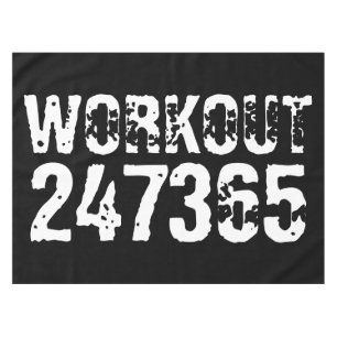 Abgelaufener und kratzter Text Workout 247365 weiß Tischdecke