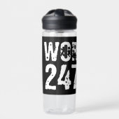 Abgelaufener und kratzter Text Workout 247365 weiß Trinkflasche (Vorderseite)