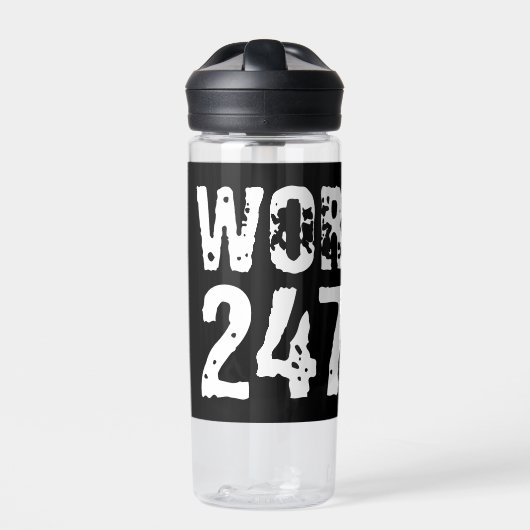 Abgelaufener und kratzter Text Workout 247365 weiß Trinkflasche (Vorderseite)