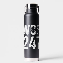 Abgelaufener und kratzter Text Workout 247365 weiß Trinkflasche