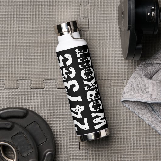 Abgelaufener und kratzter Text Workout 247365 weiß Trinkflasche (Fitnessstudio)