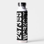 Abgelaufener und kratzter Text Workout 247365 weiß Trinkflasche (Links)