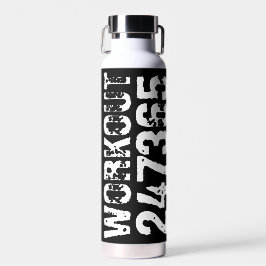 Abgelaufener und kratzter Text Workout 247365 weiß Trinkflasche