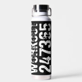 Abgelaufener und kratzter Text Workout 247365 weiß Trinkflasche (Rückseite)