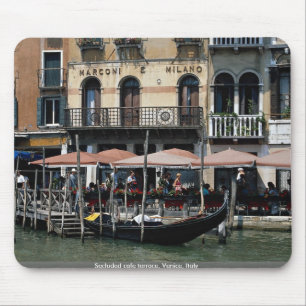 Abgelegene Caféterrasse, Venedig, Italien Mousepad