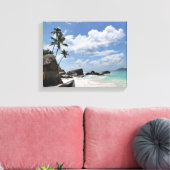 Abgelegener Strand auf den Seychellen Leinwanddruck (Insitu (Wohnzimmer))