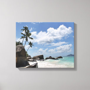 Abgelegener Strand auf den Seychellen Leinwanddruck