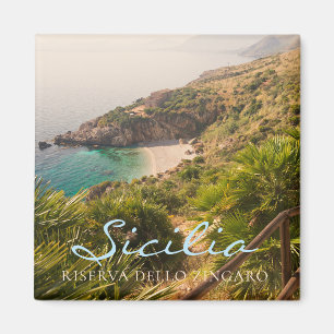 Abgelegener Strand in Lo Zingaro, Sizilien Magnet