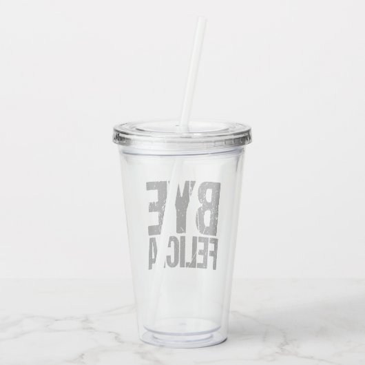 Abgelegenes Felicia lustiges Meme Acryltrinkbecher (Rückseite)