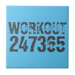 Abgenutzt und zerkratzt Text Workout 247365 blau Fliese
