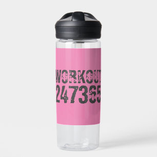 Abgenutzt und zerkratzt Text Workout 247365 pink Trinkflasche