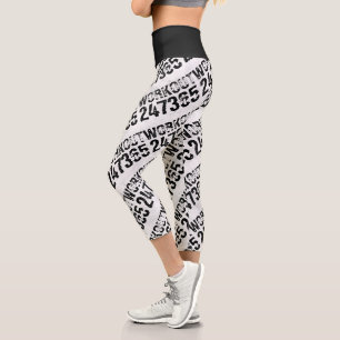 Abgenutzt und zerkratzt Text Workout 247365 rustik Capri Leggings