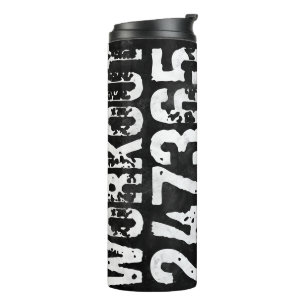 Abgenutzt und zerkratzt Text Workout 247365 vintag Thermosbecher