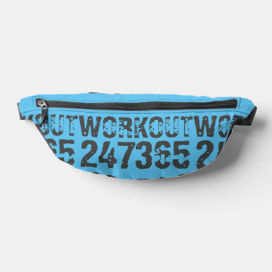 Abgenutzt und zerkratzter Text Workout 247365 blau Bauchtasche