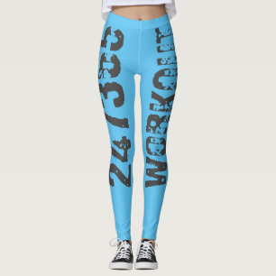 Abgenutzt und zerkratzter Text Workout 247365 blau Leggings