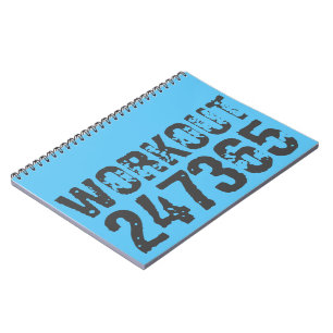 Abgenutzt und zerkratzter Text Workout 247365 blau Notizblock