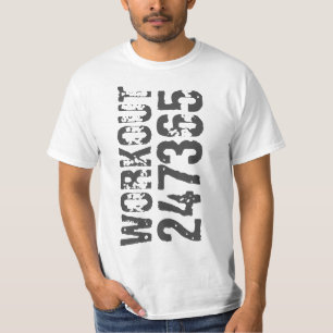 Abgenutzt und zerkratzter Text Workout 247365 blau T-Shirt