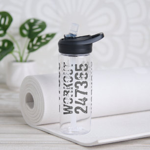 Abgenutzt und zerkratzter Text Workout 247365 blau Trinkflasche