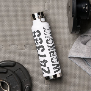 Abgenutzt und zerkratzter Text Workout 247365 blau Trinkflasche