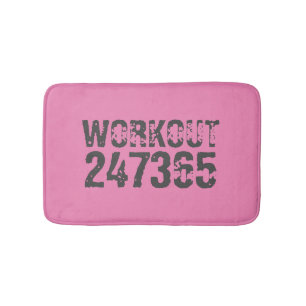 Abgenutzt und zerkratzter Text Workout 247365 pink Badematte