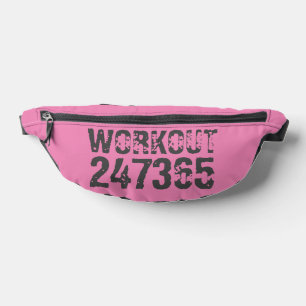 Abgenutzt und zerkratzter Text Workout 247365 pink Bauchtasche