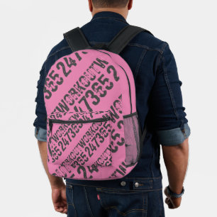 Abgenutzt und zerkratzter Text Workout 247365 pink Bedruckter Rucksack