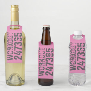 Abgenutzt und zerkratzter Text Workout 247365 pink Flaschenanhänger