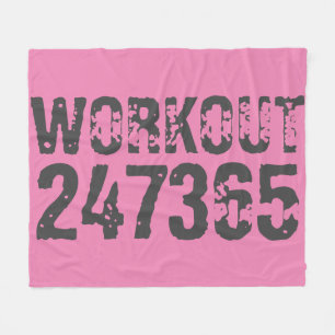 Abgenutzt und zerkratzter Text Workout 247365 pink Fleecedecke