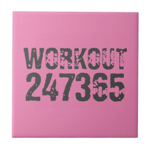 Abgenutzt und zerkratzter Text Workout 247365 pink Fliese