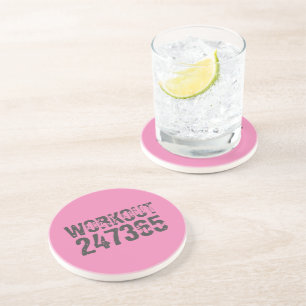 Abgenutzt und zerkratzter Text Workout 247365 pink Getränkeuntersetzer