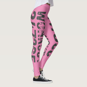 Abgenutzt und zerkratzter Text Workout 247365 pink Leggings