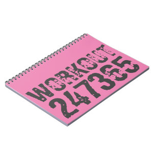 Abgenutzt und zerkratzter Text Workout 247365 pink Notizblock