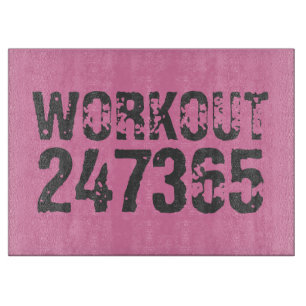 Abgenutzt und zerkratzter Text Workout 247365 pink Schneidebrett