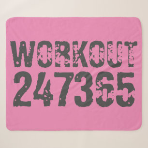 Abgenutzt und zerkratzter Text Workout 247365 pink Sherpadecke