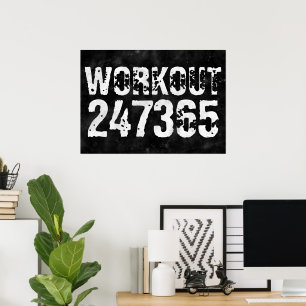 Abgenutzt und zerkratzter Text Workout 247365 vint Poster