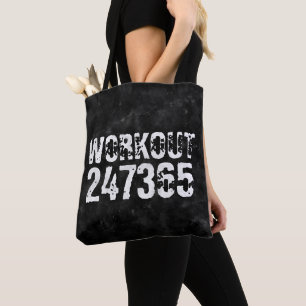 Abgenutzt und zerkratzter Text Workout 247365 vint Tasche