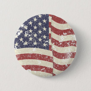 Abgenutzte amerikanische Flagge Button