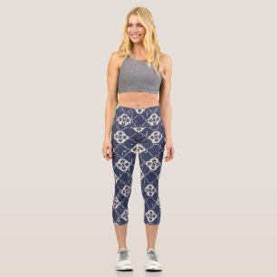Abgenutzte Blume: Vintag nahtlos Capri Leggings